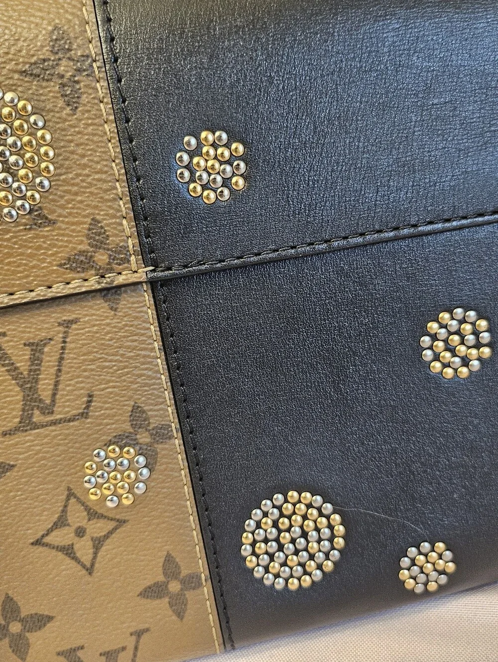 Louis Vuitton Limited Edition Monogram Studded Twist MM Bag